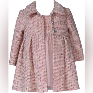 NWT Bonnie Jean Formal Pink Dress & Coat